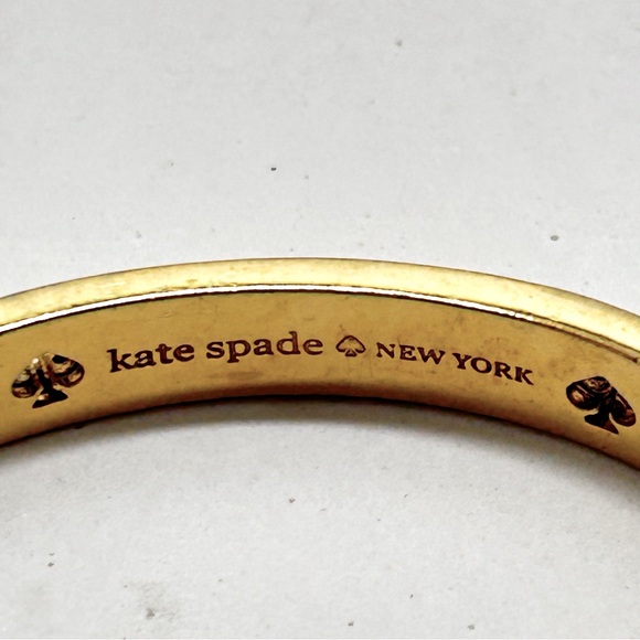 Kate Spade, Gold Hinged Bangle Bracelet With Tiny Cut Out Spades - Picture 5 of 7